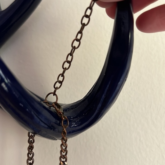 Orange and purple beaded collar necklace - Picture 2 of 3